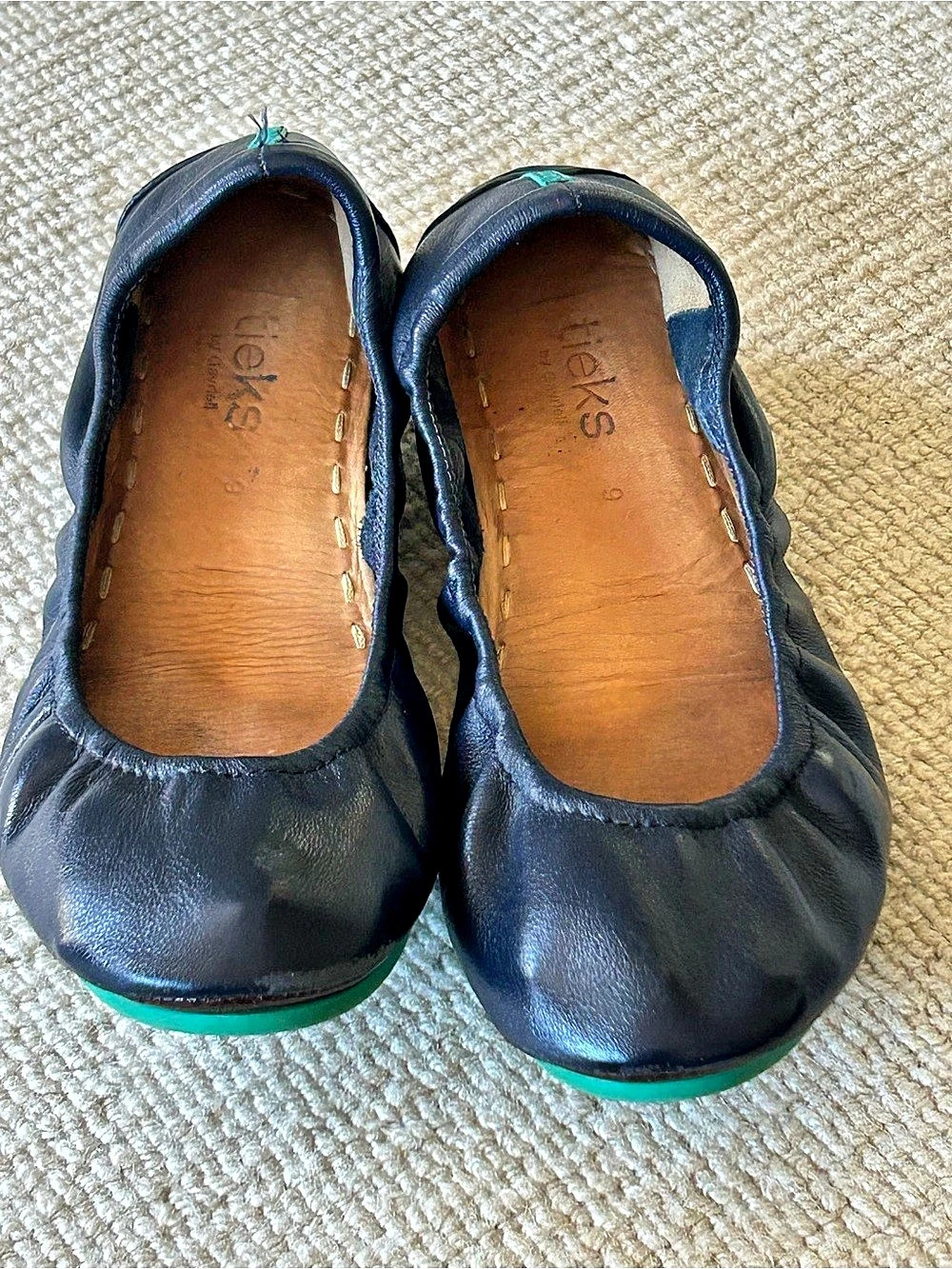 Tieks California Navy Black Ballet Flats US 9